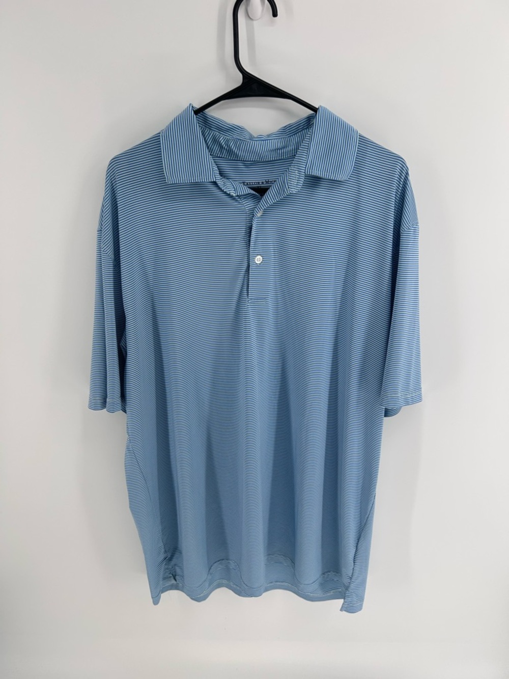 Taylor & Mick Men’s Blue Striped Polo Shirt | XL